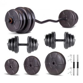 Ecgspor Hero Serisi 45 kg Z Bar Dambıl Seti ve Fitness Ağırlık Seti