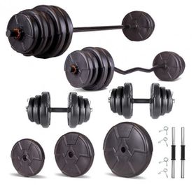 Ecgspor Hero Serisi 48 kg Z Bar Dambıl Seti ve Fitness Ağırlık Seti