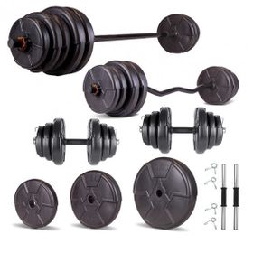Ecgspor Hero Serisi 48 kg Z Bar Dambıl Seti ve Fitness Ağırlık Seti