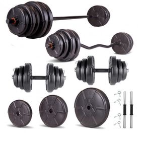 Ecgspor Hero Serisi 78 kg Z Bar Dambıl Seti ve Fitness Ağırlık Seti