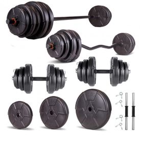 Ecgspor Hero Serisi 78 kg Z Bar Dambıl Seti ve Fitness Ağırlık Seti