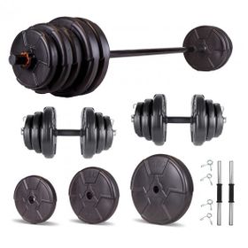Ecgspor Hero Serisi 85 kg Dambıl Seti ve Halter Seti Ağırlık Fitness Seti
