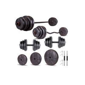 Ecgspor Hero Serisi 98 kg Z Bar Dambıl Seti ve Fitness Ağırlık Seti