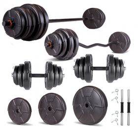 Ecgspor Hero Serisi 98 kg Z Bar Dambıl Seti ve Fitness Ağırlık Seti