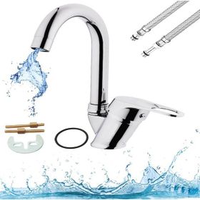 ECK Anka Mix Siyah Krom Baston Borulu Lavabo Bataryası Musluğu