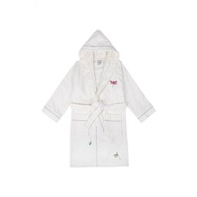 Ecocotton %100 Organik Pamuk Nakışlı Nina Kız Çocuk Bornoz
