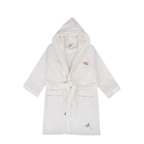 Ecocotton %100 Organik Pamuk Nakışlı Nina Kız Çocuk Bornoz