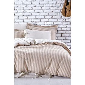 Ecocotton 240x220 cm 100 Organik Pamuk Keten Terra Delfin Battal Boy Nevresim Takımı