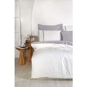 Ecocotton 240x220 cm Organik Pamuk Saten Gri Nevresim Takımı