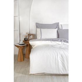 Ecocotton 240x220 cm Organik Pamuk Saten Gri Nevresim Takımı