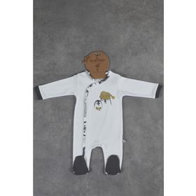 Ecocotton 3-6 Ay Beyaz Pingu Baskısız Tulum