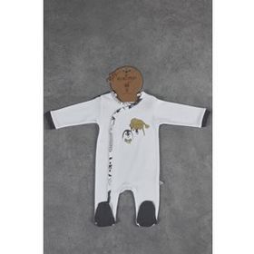 Ecocotton 3-6 Ay Beyaz Pingu Baskısız Tulum