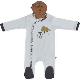 Ecocotton 3-6 Ay Beyaz Pingu Baskısız Tulum
