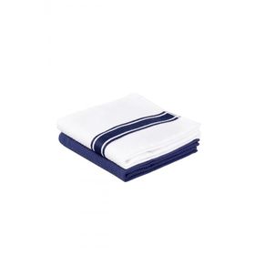 Ecocotton 40x60 cm 2'li %100 Pamuklu Özel Dokuma Lacivert Krem Elvin Kurulama Havlusu