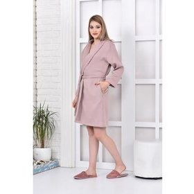 Ecocotton Alessa %100 Organik Pamuk Jakarlı Pudra Kadın Pike Bornoz