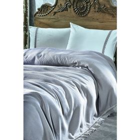 Ecocotton Alessa Gri Çift Kişilik Organik Pike Takımı