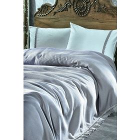 Ecocotton Alessa Gri Çift Kişilik Organik Pike Takımı
