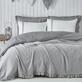 Ecocotton Alessa Gri Çift Kişilik Organik Pike Takımı