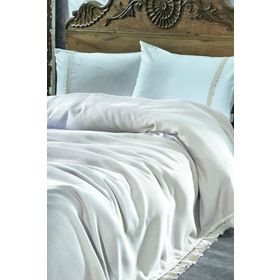 Ecocotton Alessa Krem Çift Kişilik Organik Pike Takımı