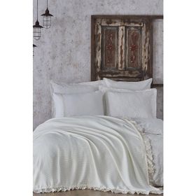 Ecocotton Alessa Krem Çift Kişilik Organik Pike Takımı
