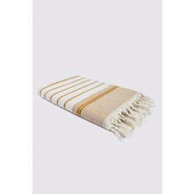 Ecocotton Arden 100 Organik Pamuk Karışımlı Kenevir Hardal-Bej 70x140 cm Banyo Havlusu