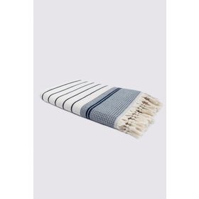 Ecocotton Arden 100 Organik Pamuk Karışımlı Kenevir Lacivert-Bej 70x140 cm Banyo Havlusu
