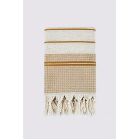 Ecocotton Arden Hardal-Bej 50x80 cm %100 Organik Pamuk Karışımlı Kenevir Havlu