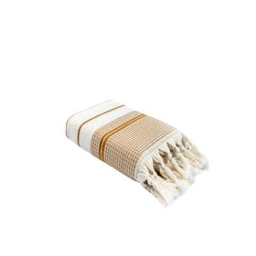 Ecocotton Arden Hardal-Bej 50x80 cm %100 Organik Pamuk Karışımlı Kenevir Havlu