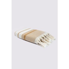 Ecocotton Arden Hardal-Bej 50x80 cm %100 Organik Pamuk Karışımlı Kenevir Havlu