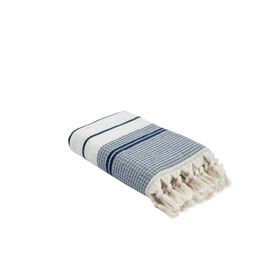 Ecocotton Arden Lacivert-Bej 50x80 cm %100 Organik Pamuk Karışımlı Kenevir Havlu