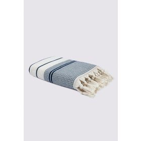 Ecocotton Arden Lacivert-Bej 50x80 cm %100 Organik Pamuk Karışımlı Kenevir Havlu