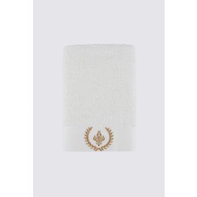 Ecocotton Aslışah Nakışlı Krem 80x150 cm Banyo Havlusu