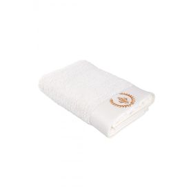 Ecocotton Aslışah Nakışlı Krem 80x150 cm Erkek Banyo Havlusu