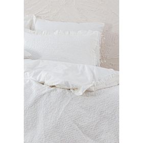 Ecocotton Ayda Çift Kişilik %100 Organik Pamuk Dokuma Krem 200x220 cm Nevresim Takımı