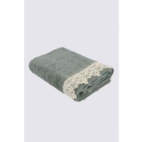 Ecocotton Azra Yeşil 80x150 cm %100 Organik Pamuk Güpürlü Banyo Havlusu