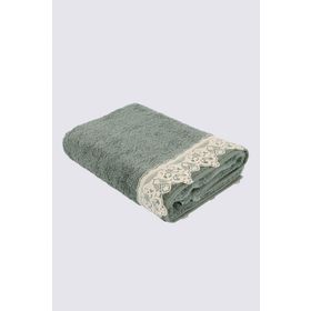 Ecocotton Azra Yeşil 80x150 cm %100 Organik Pamuk Güpürlü Banyo Havlusu
