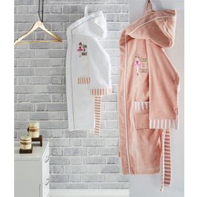 Ecocotton Balerin Beyaz Organik Pamuk 11-12 Yaş Çocuk Bornozu