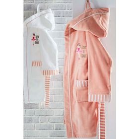 Ecocotton Balerin Beyaz Organik Pamuk 9-10 Yaş Çocuk Bornozu