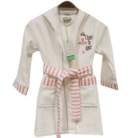 Ecocotton Balerin Beyaz Organik Pamuk 9-10 Yaş Çocuk Bornozu