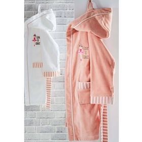 Ecocotton Balerin Beyaz Organik Pamuk 9-10 Yaş Çocuk Bornozu