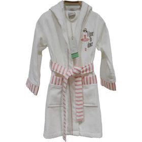 Ecocotton Balerin Krem 3-4 Yaş Çocuk Bornoz