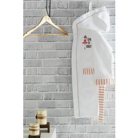 Ecocotton Balerin Krem 7-8 Yaş Kız Organik Çocuk Bornozu