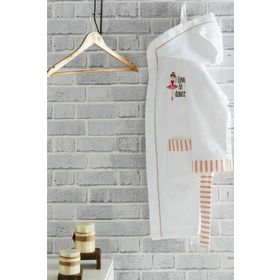 Ecocotton Balerin Krem 7-8 Yaş Kız Organik Çocuk Bornozu