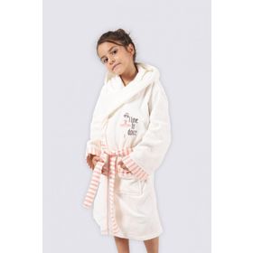 Ecocotton Balerin Krem 7-8 Yaş Kız Organik Çocuk Bornozu