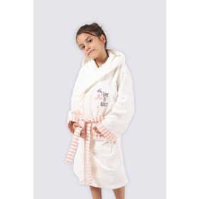 Ecocotton Balerin Krem 7-8 Yaş Kız Organik Çocuk Bornozu