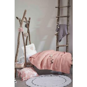 Ecocotton Berin %100 Organik Pamuk Müslin El Nakışlı Pudra Bebek Yatak Örtüsü
