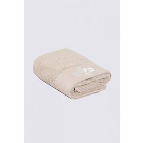 Ecocotton Beyzade %100 Organik Pamuk Nakışlı Bej 50x90 cm El Yüz Havlusu