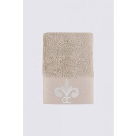 Ecocotton Beyzade %100 Organik Pamuk Nakışlı Bej 50x90 cm El Yüz Havlusu
