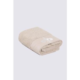 Ecocotton Beyzade %100 Organik Pamuk Nakışlı Bej 50x90 cm El Yüz Havlusu