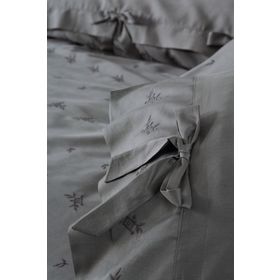 Ecocotton Carmen %100 Organik Pamuk Saten Brodeli Antrasit Battal Boy Nevresim Takımı